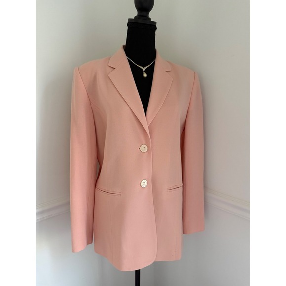 Talbots Women's blush Pink Wool Blend Blazer Size 8 Two Button Tailored Office - Picture 12 of 12